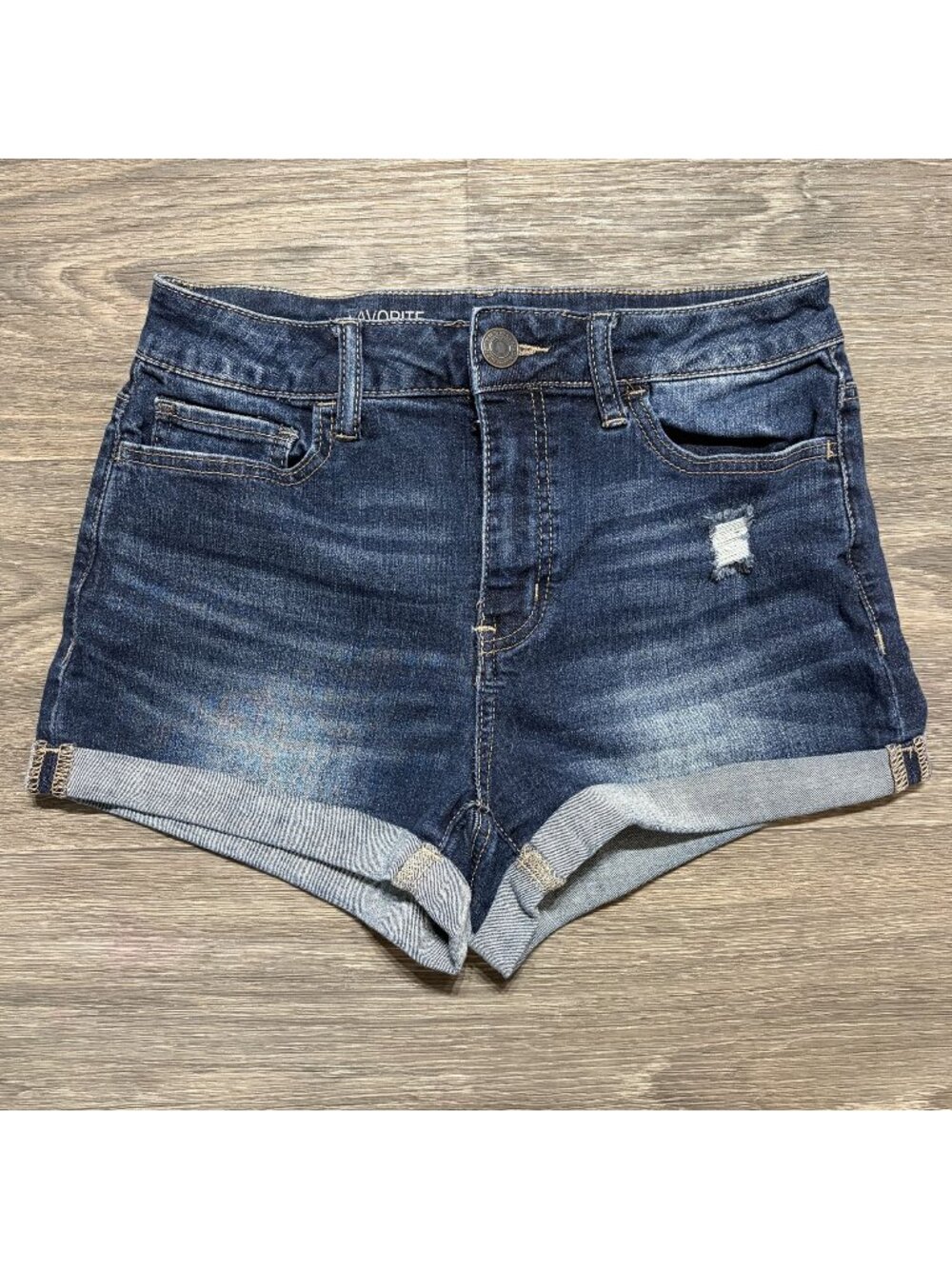 Sonoma Favorite High Rise Jean Shorts 7 28 Shortie Denim Cuffed Dark Wash
